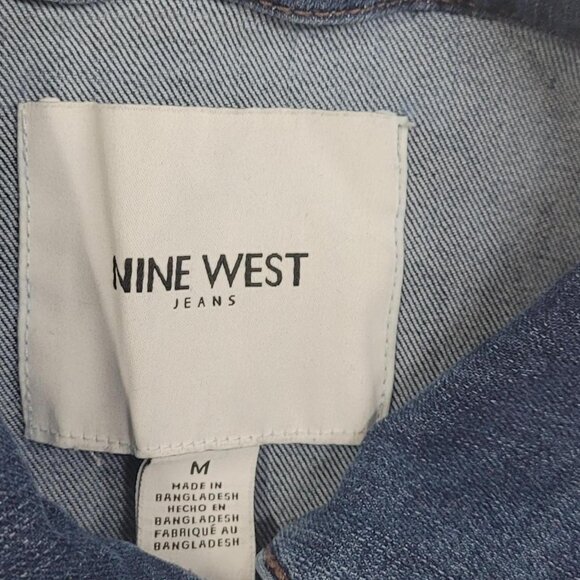 Nine West Denim Jacket | Size M | Indigo Blue | Classic Streetwear Layering - Picture 2 of 5
